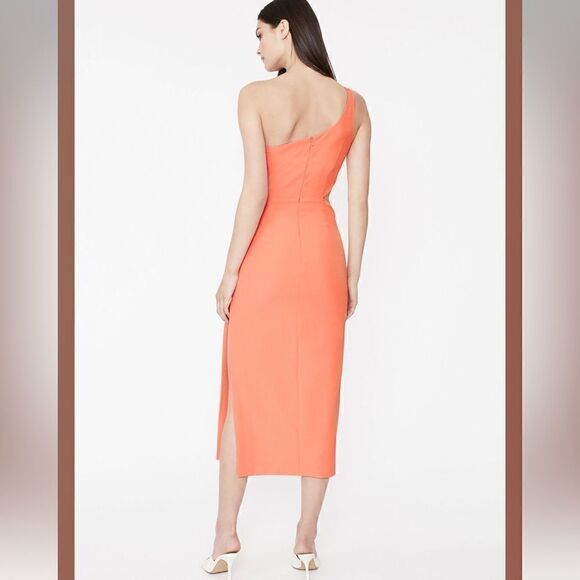 BARDOT JENNA ONE SHOULDER CUTOUT DRESS, Size 12 (XXL) ORANGE FIZ, NWT - Picture 5 of 17